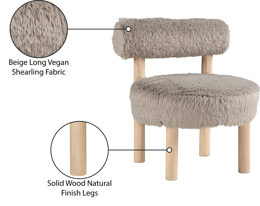 Ambre Vegan Shearling Fabric Upholstered Accent Chair