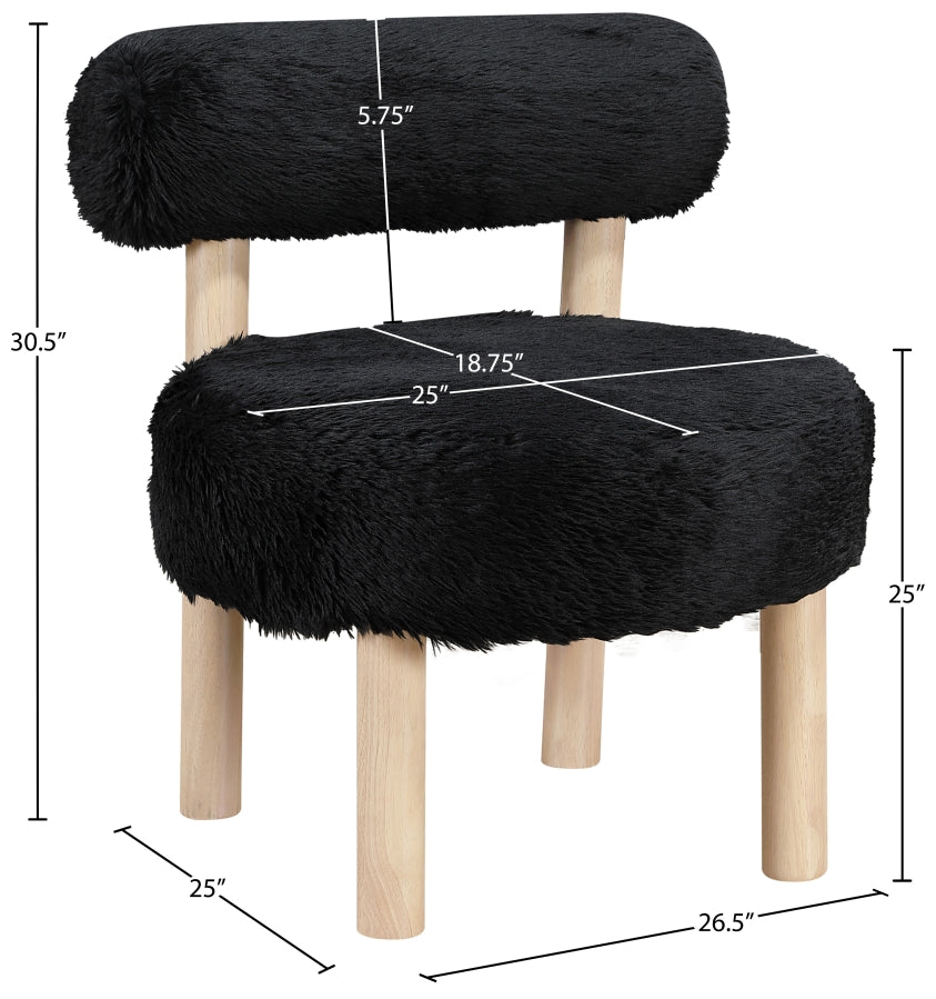 Ambre Vegan Shearling Fabric Upholstered Accent Chair
