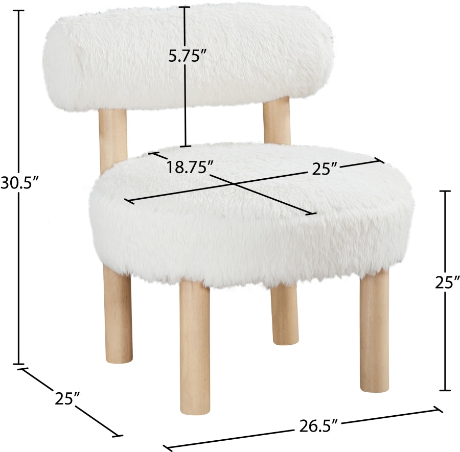 Ambre Vegan Shearling Fabric Upholstered Accent Chair