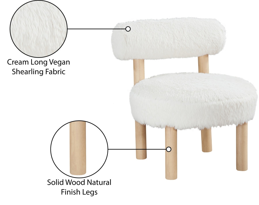 Ambre Vegan Shearling Fabric Upholstered Accent Chair