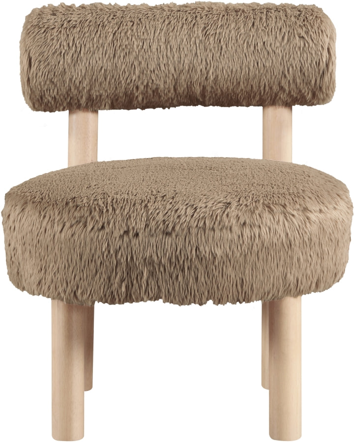 Ambre Vegan Shearling Fabric Upholstered Accent Chair