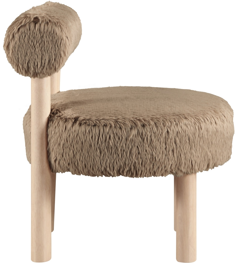 Ambre Vegan Shearling Fabric Upholstered Accent Chair