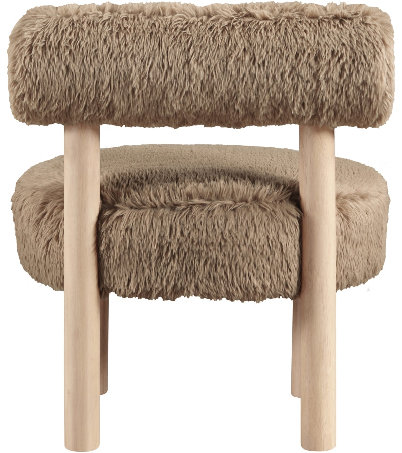 Ambre Vegan Shearling Fabric Upholstered Accent Chair