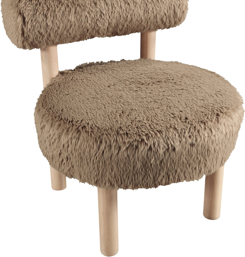 Ambre Vegan Shearling Fabric Upholstered Accent Chair