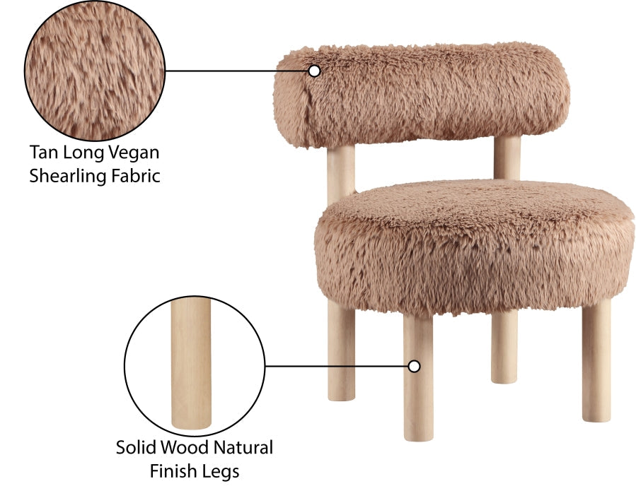 Ambre Vegan Shearling Fabric Upholstered Accent Chair