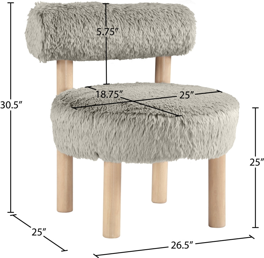 Ambre Vegan Shearling Fabric Upholstered Accent Chair
