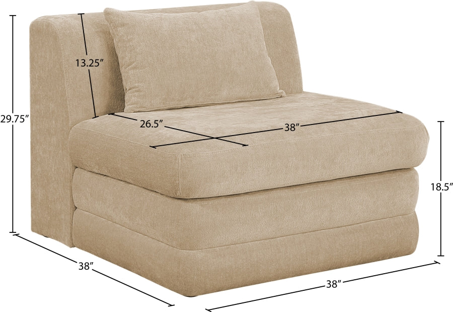 Stellar Chenille Fabric Upholstered Modular Accent Chair