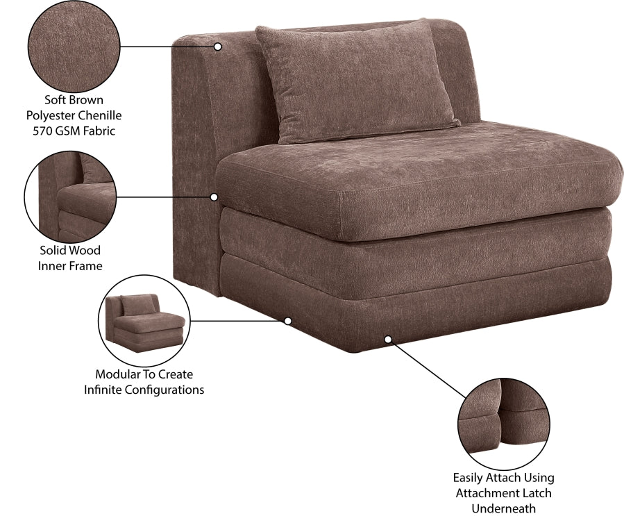Stellar Chenille Fabric Upholstered Modular Accent Chair