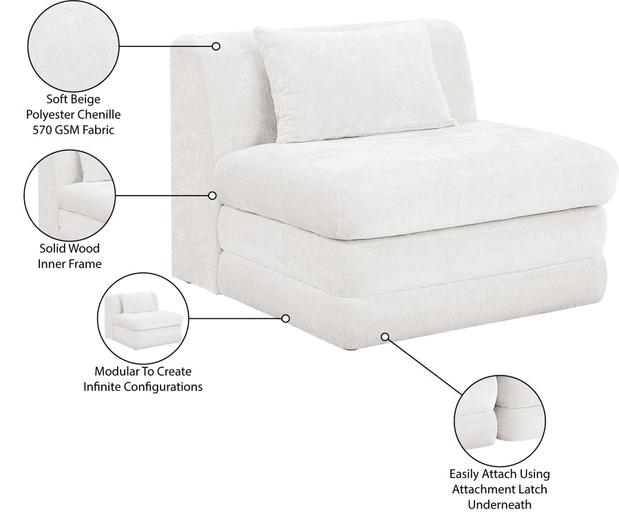 Stellar Chenille Fabric Upholstered Modular Accent Chair