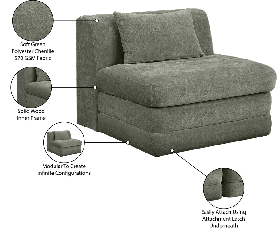 Stellar Chenille Fabric Upholstered Modular Accent Chair