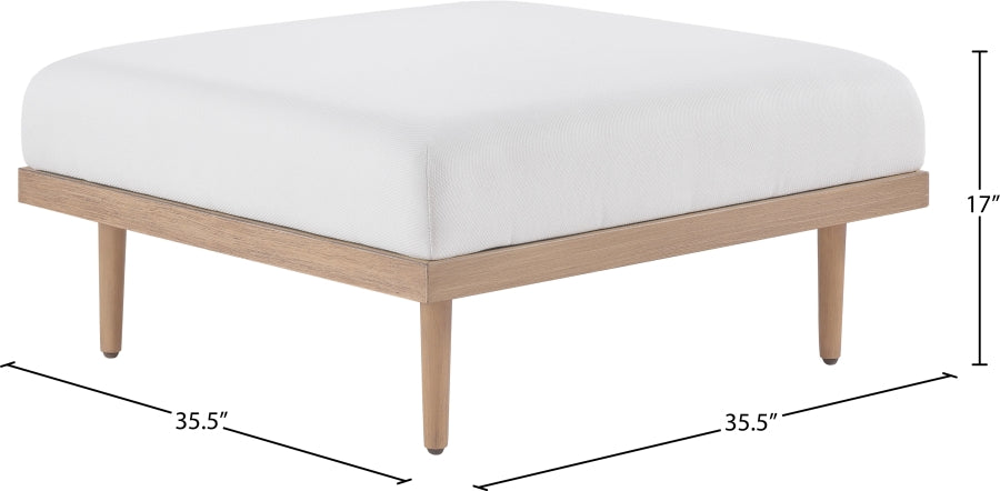 Laguna Resilient Water Resistant Fabric Upholstered Outdoor Patio Ottoman
