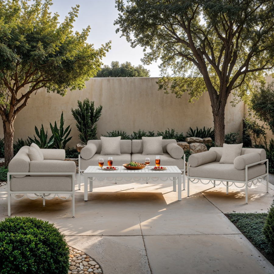 Portofino Resilient Water Repellent Fabric Upholstered Outdoor Patio Chair
