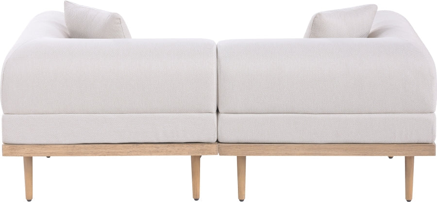 Laguna Resilient Water Resistant Fabric Upholstered Outdoor Patio 2pc. Modular Loveseat