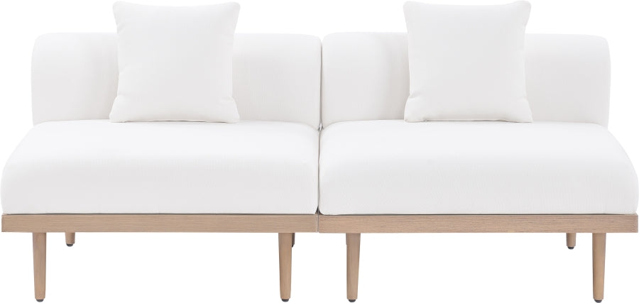 Laguna Resilient Water Resistant Fabric Upholstered Outdoor Patio 2pc. Modular Loveseat