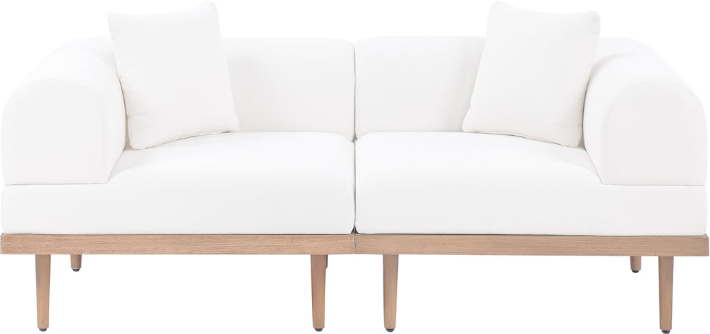 Laguna Resilient Water Resistant Fabric Upholstered Outdoor Patio 2pc. Modular Loveseat