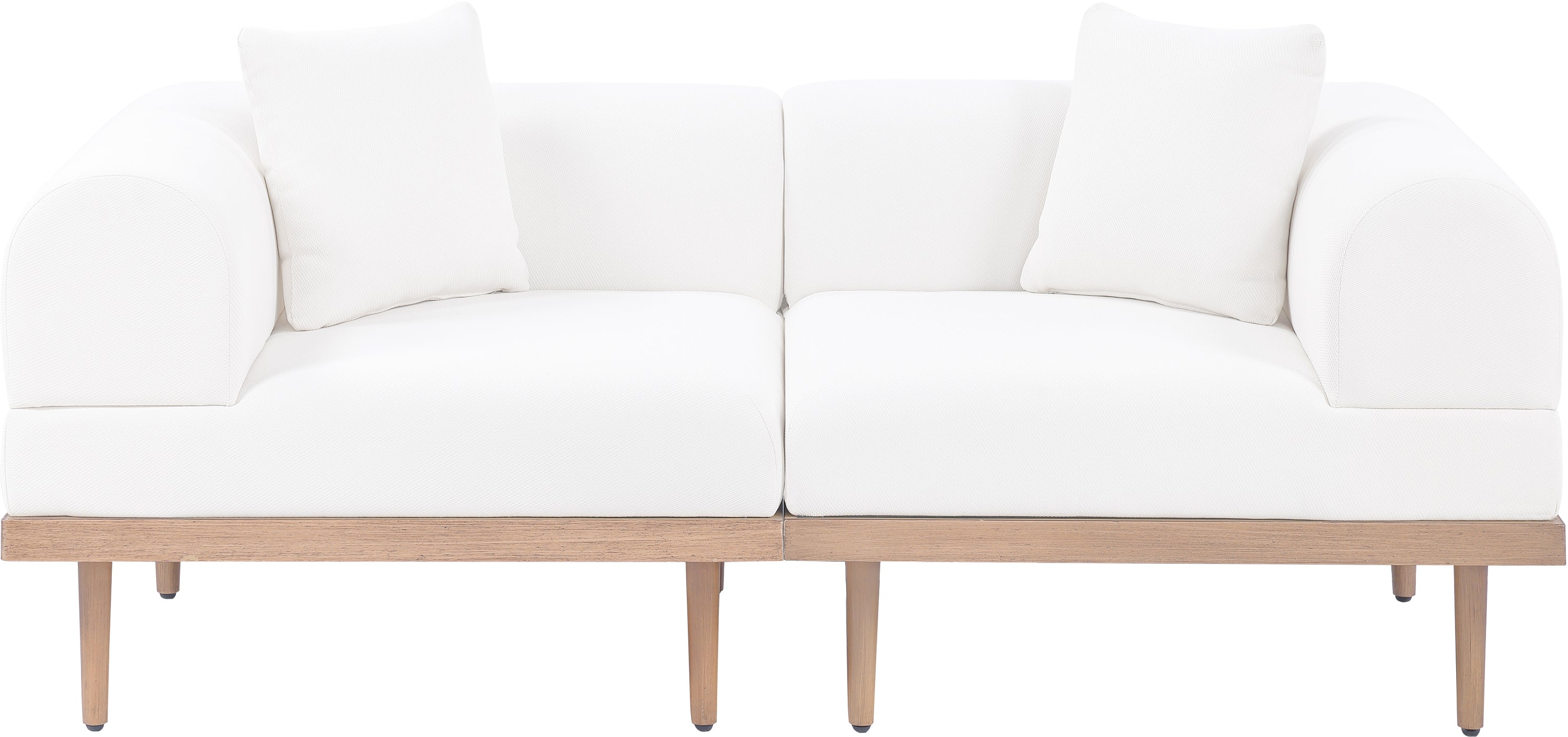 Laguna Resilient Water Resistant Fabric Upholstered Outdoor Patio 2pc. Modular Loveseat