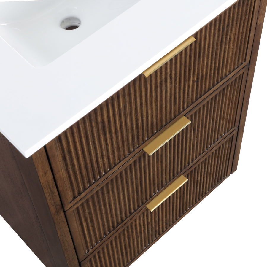 Willard White Engineered Stone And Solid Wood Bathroom Vanity