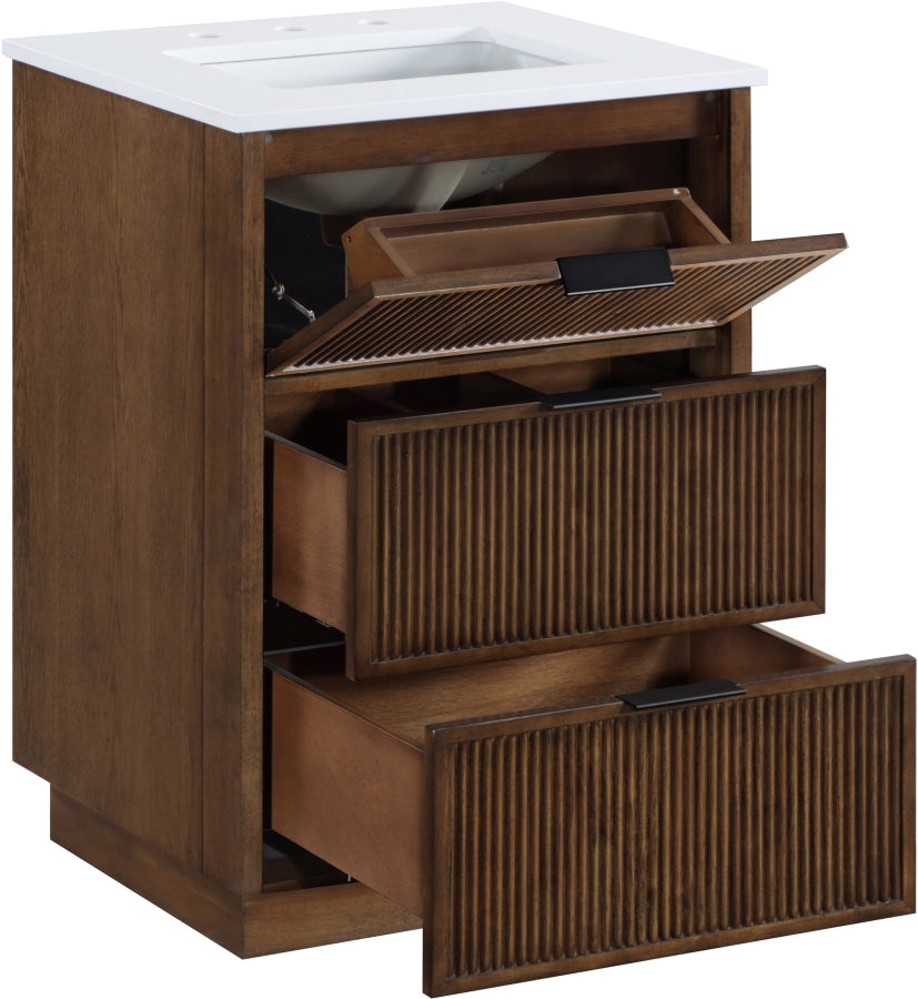 Willard White Engineered Stone And Solid Wood Bathroom Vanity