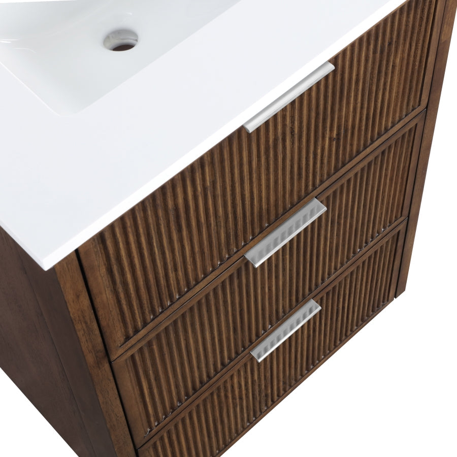Willard White Engineered Stone And Solid Wood Bathroom Vanity