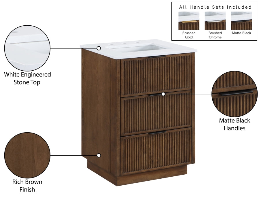 Willard White Engineered Stone And Solid Wood Bathroom Vanity