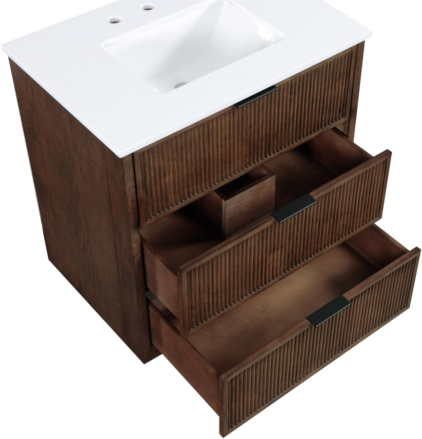 Willard White Engineered Stone And Solid Wood Bathroom Vanity