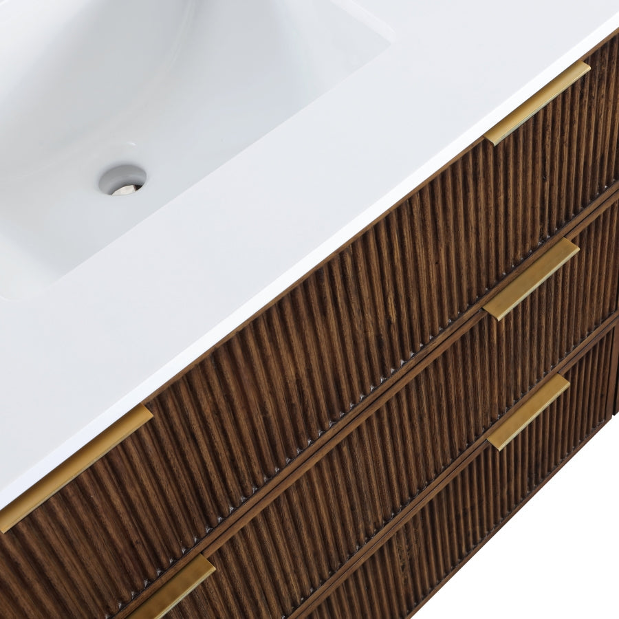 Willard White Engineered Stone And Solid Wood Bathroom Vanity