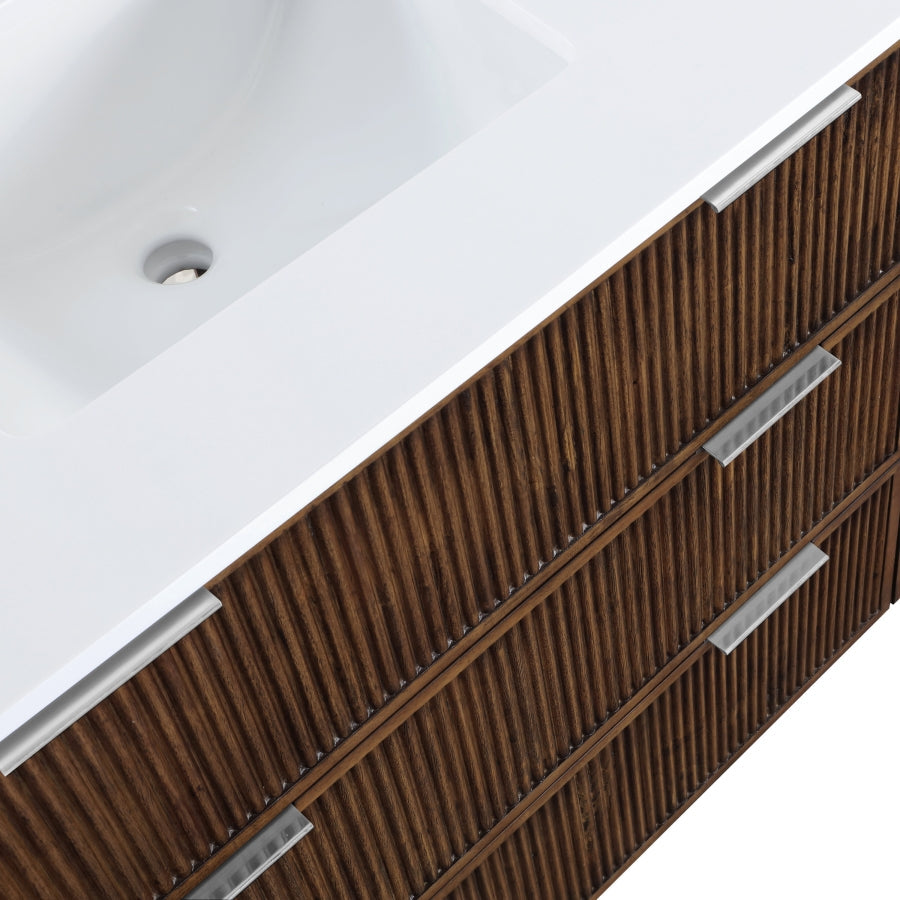 Willard White Engineered Stone And Solid Wood Bathroom Vanity