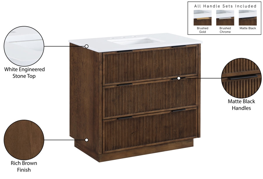 Willard White Engineered Stone And Solid Wood Bathroom Vanity