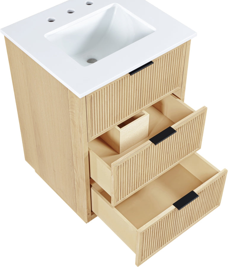Willard White Engineered Stone And Solid Wood Bathroom Vanity