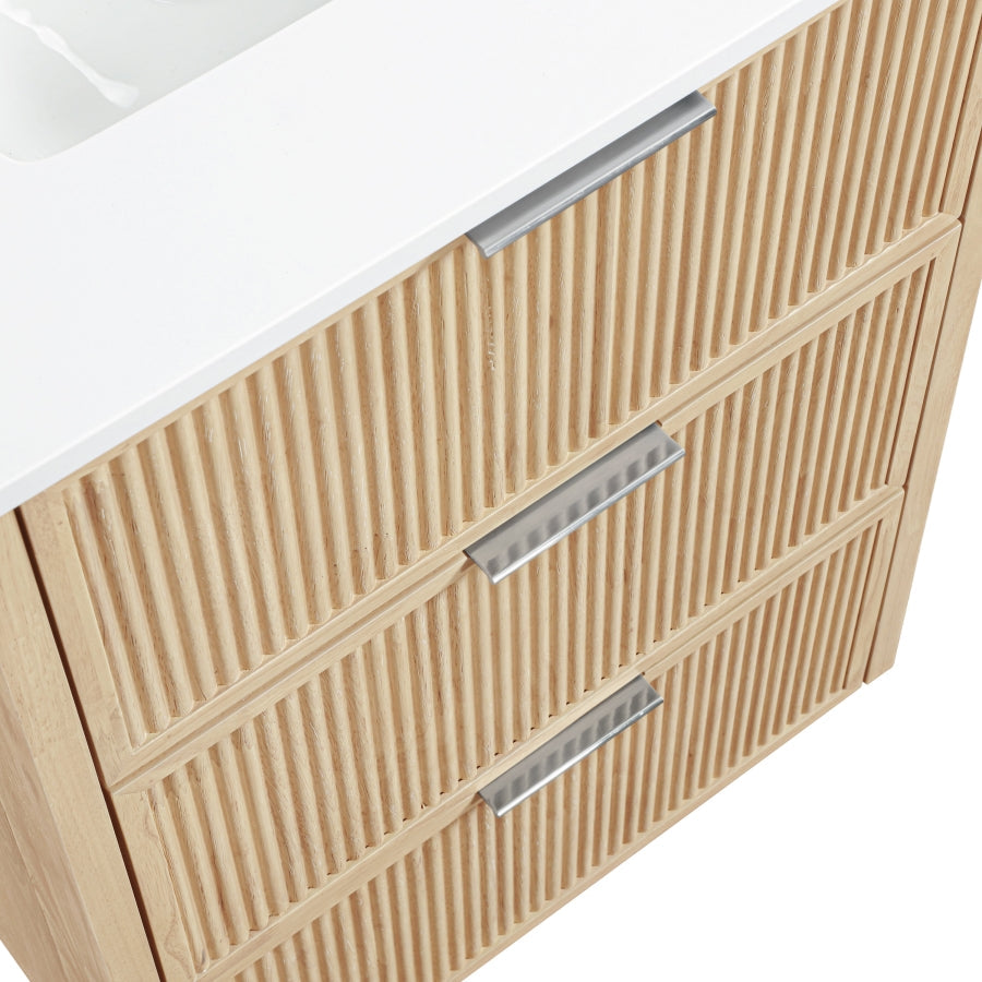 Willard White Engineered Stone And Solid Wood Bathroom Vanity