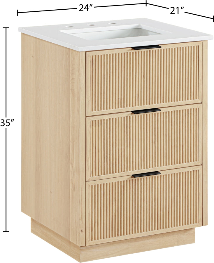 Willard White Engineered Stone And Solid Wood Bathroom Vanity
