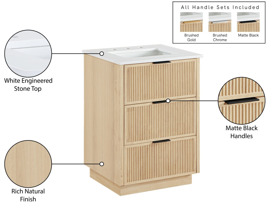 Willard White Engineered Stone And Solid Wood Bathroom Vanity