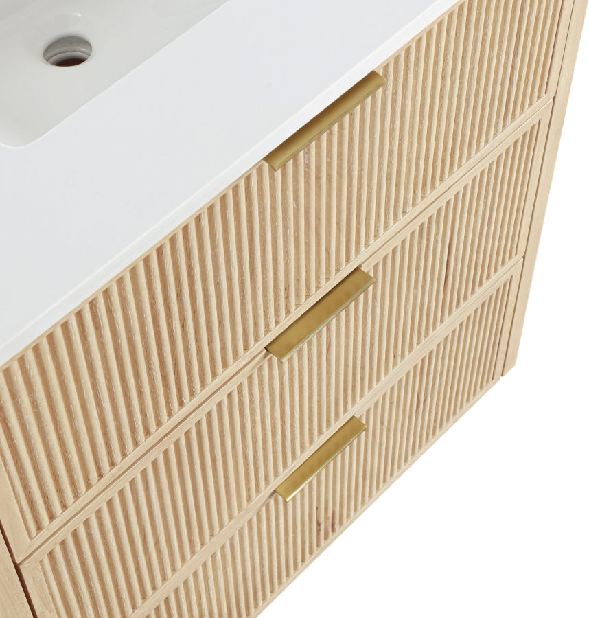Willard White Engineered Stone And Solid Wood Bathroom Vanity