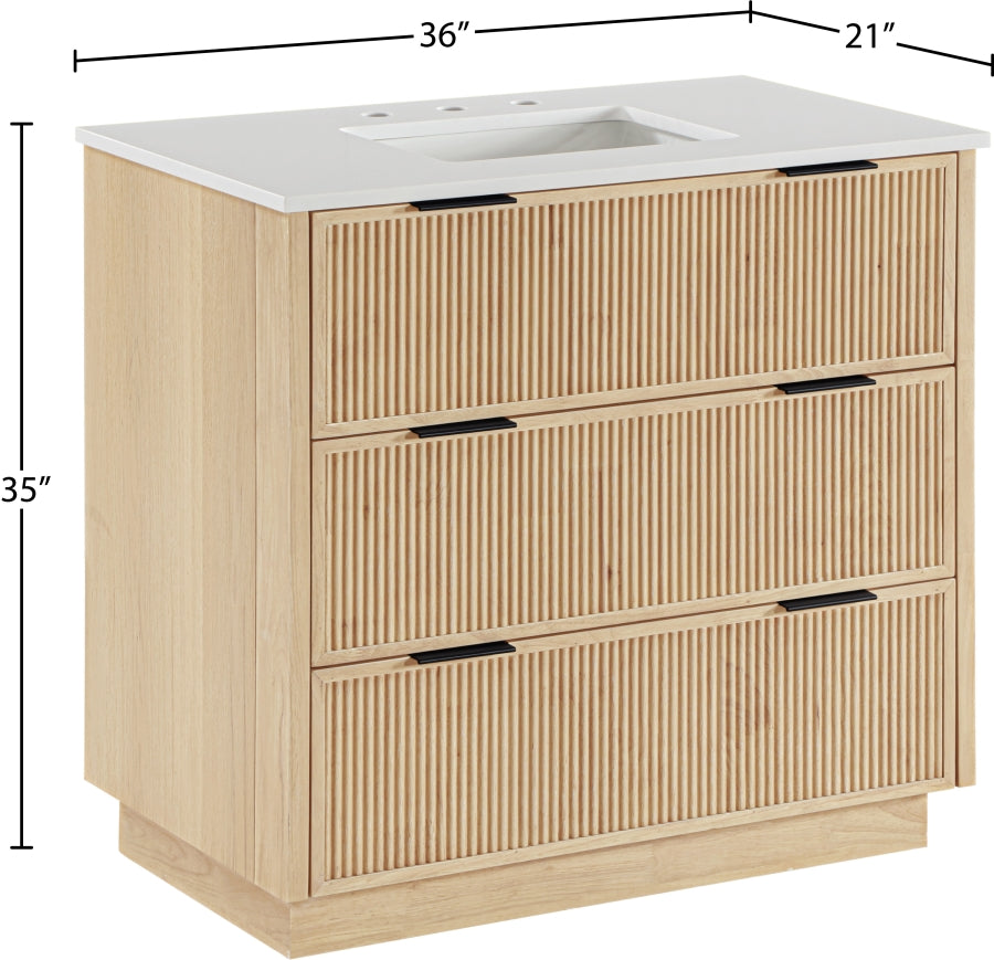 Willard White Engineered Stone And Solid Wood Bathroom Vanity