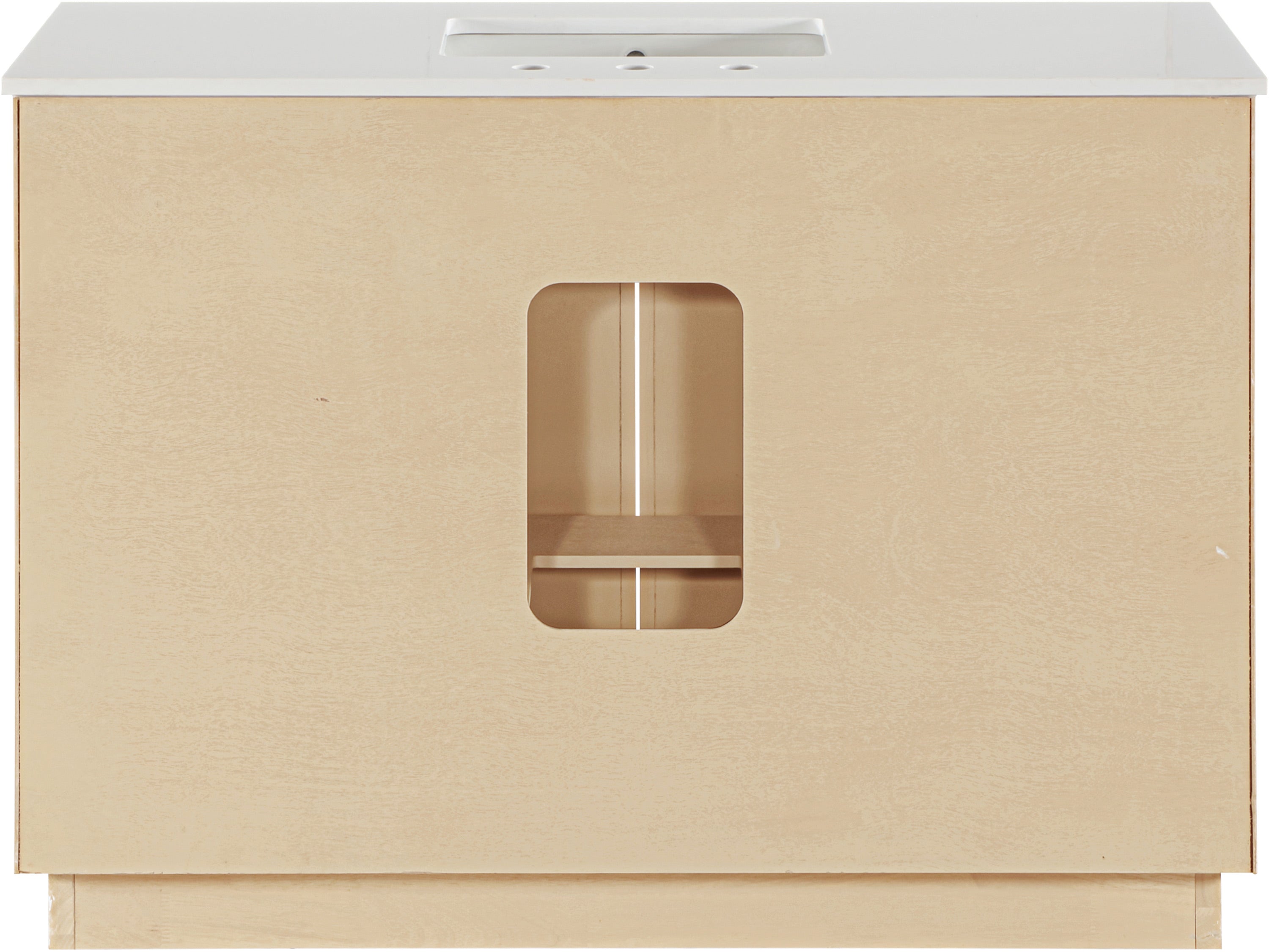 Willard 48" White Engineered Stone And Solid Wood Bathroom Vanity