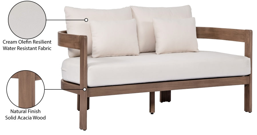 Newport Water Resistant Fabric Upholstered Outdoor Patio Loveseat