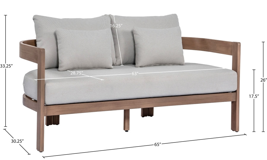 Newport Water Resistant Fabric Upholstered Outdoor Patio Loveseat