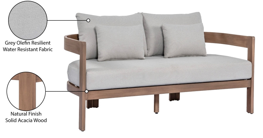 Newport Water Resistant Fabric Upholstered Outdoor Patio Loveseat