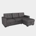 Tyson 93" Sectional Sofa w/Bed & Storage in Charcoal