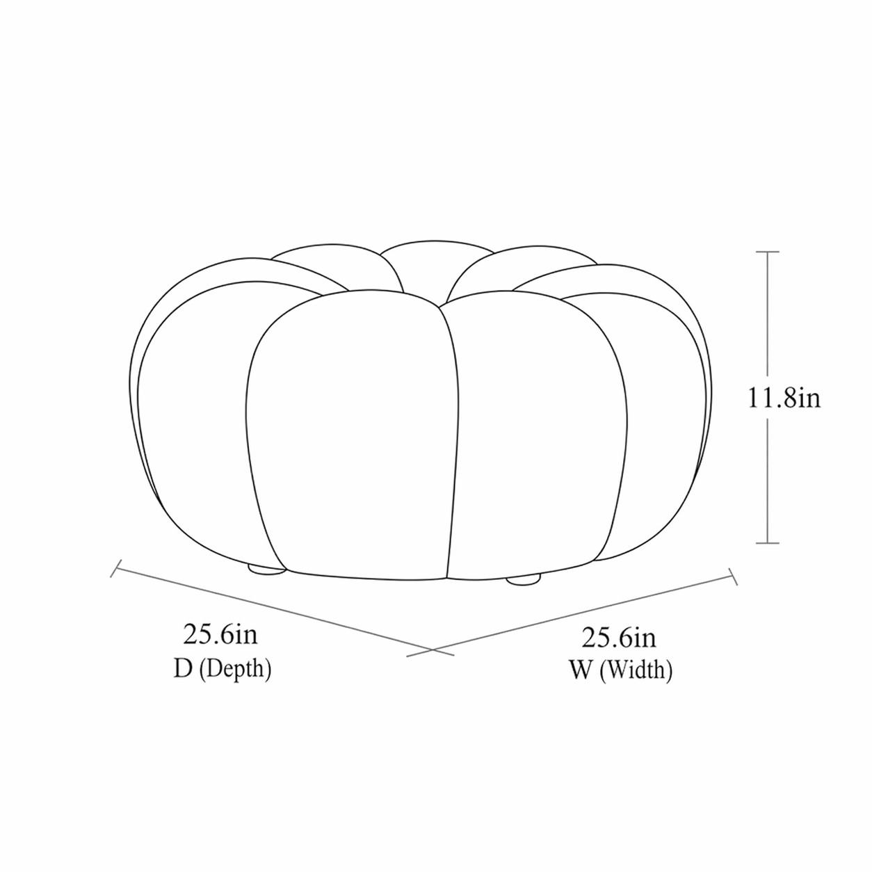 Pumpkin Boucle Ottoman