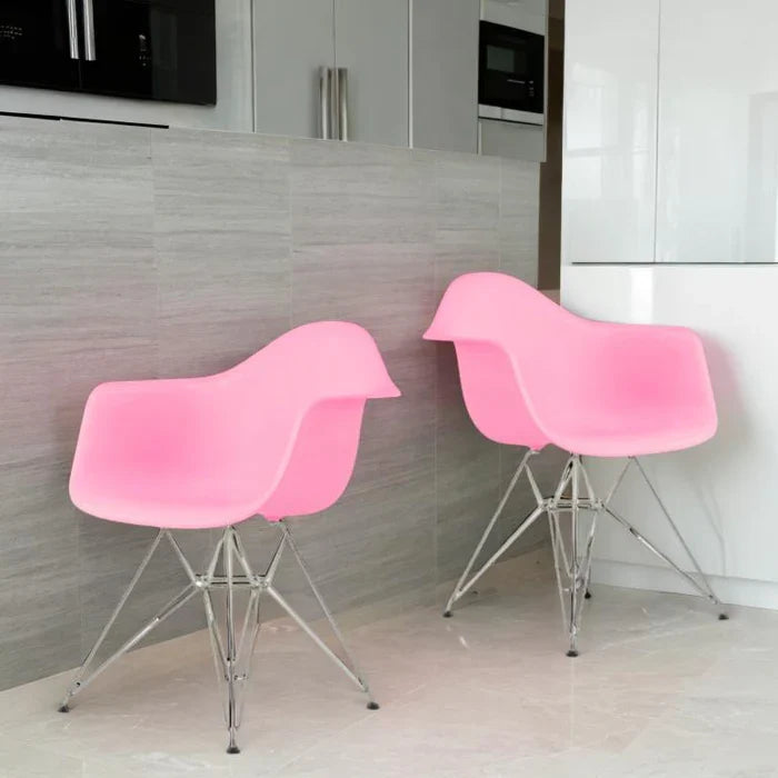 Eames Molded Plastic Armchair - Chrome Legs