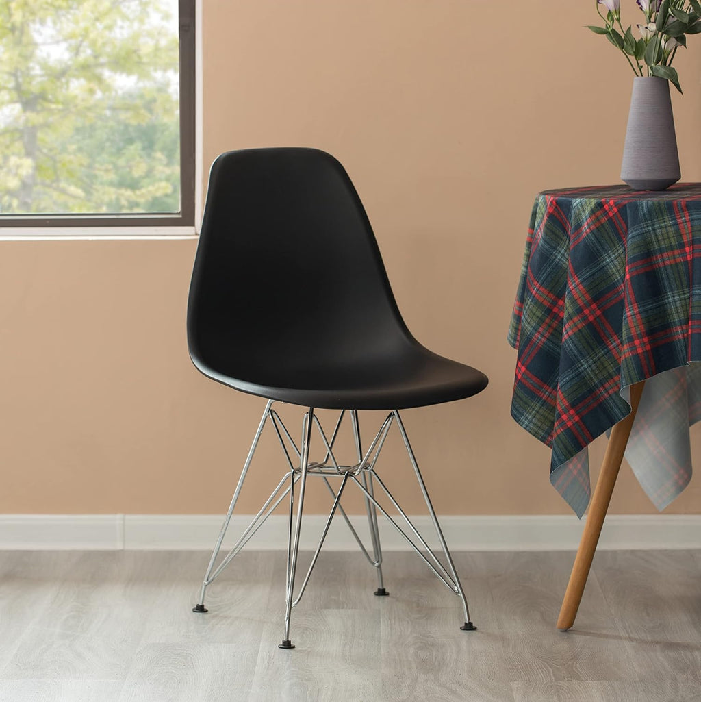 Eames Eiffel Molded Plastic Chair (Chrome Base)
