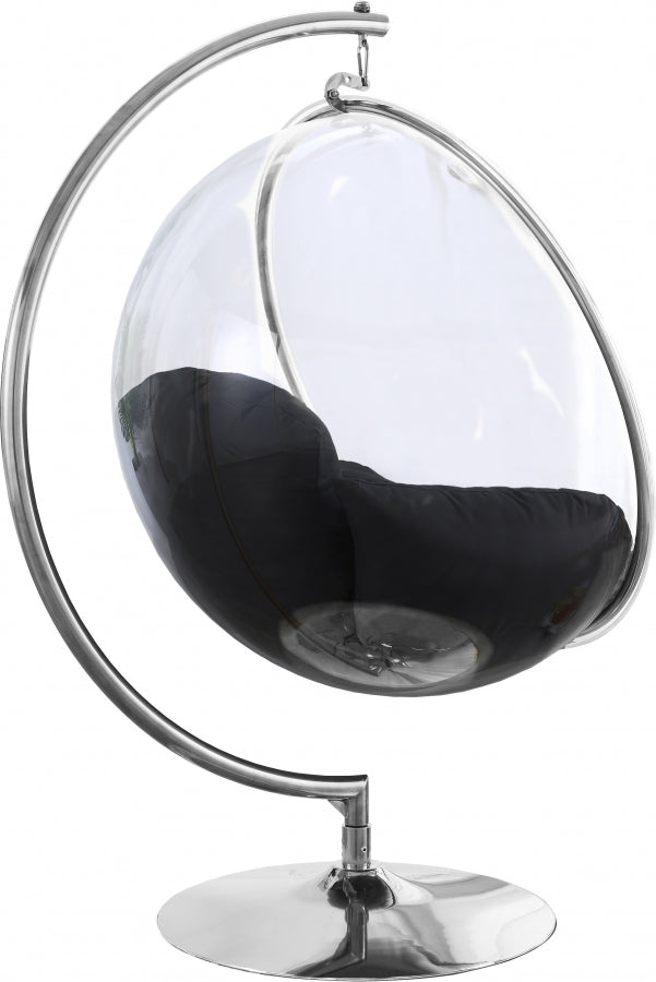 Luna Acrylic And Fabric Upholstered Swing Bubble Accent Chair