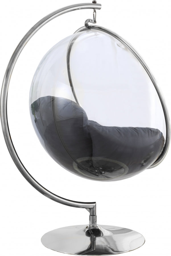 Luna Acrylic And Fabric Upholstered Swing Bubble Accent Chair