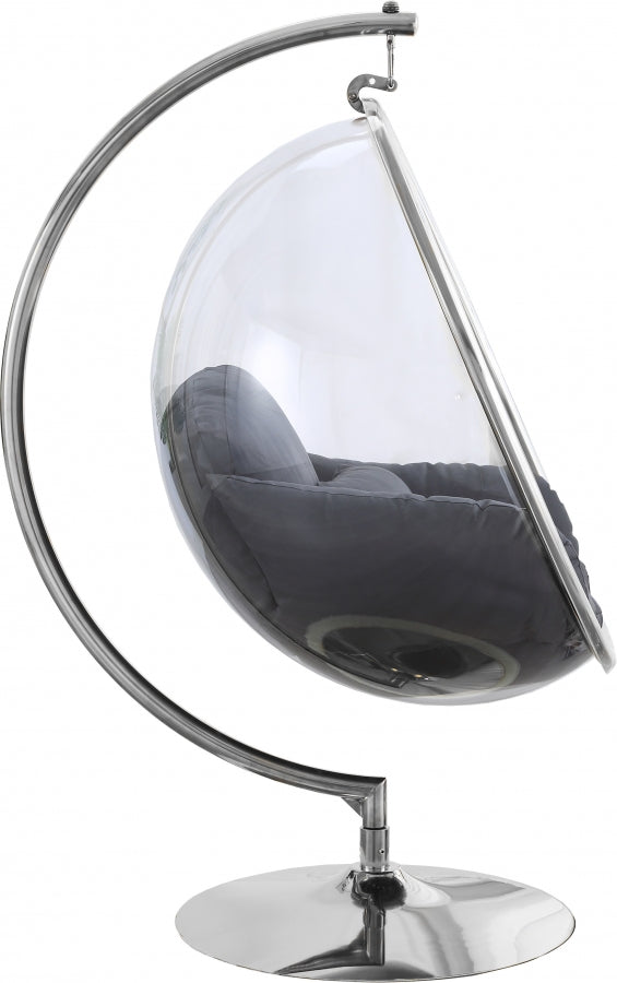 Luna Acrylic And Fabric Upholstered Swing Bubble Accent Chair
