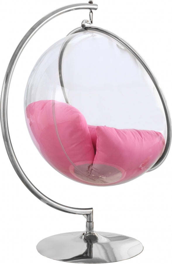 Luna Acrylic And Fabric Upholstered Swing Bubble Accent Chair