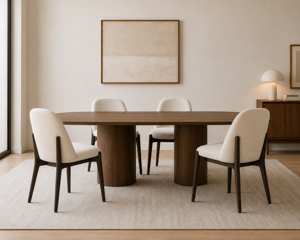 LIVERPOOL Dining Chair Walnut Wood Base
