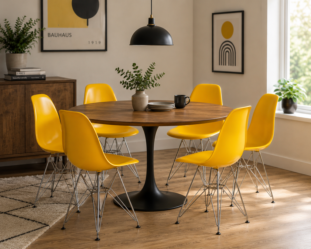 Eames Eiffel Molded Plastic Chair (Chrome Base)