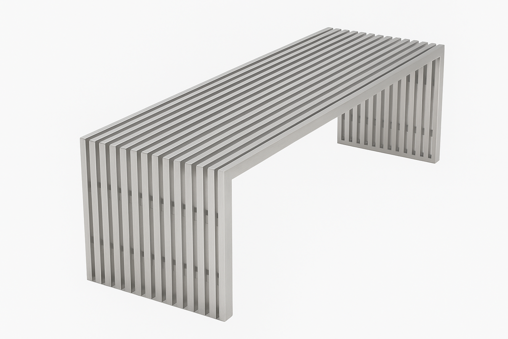 Gridiron Stainless Steel Bench (brushed)