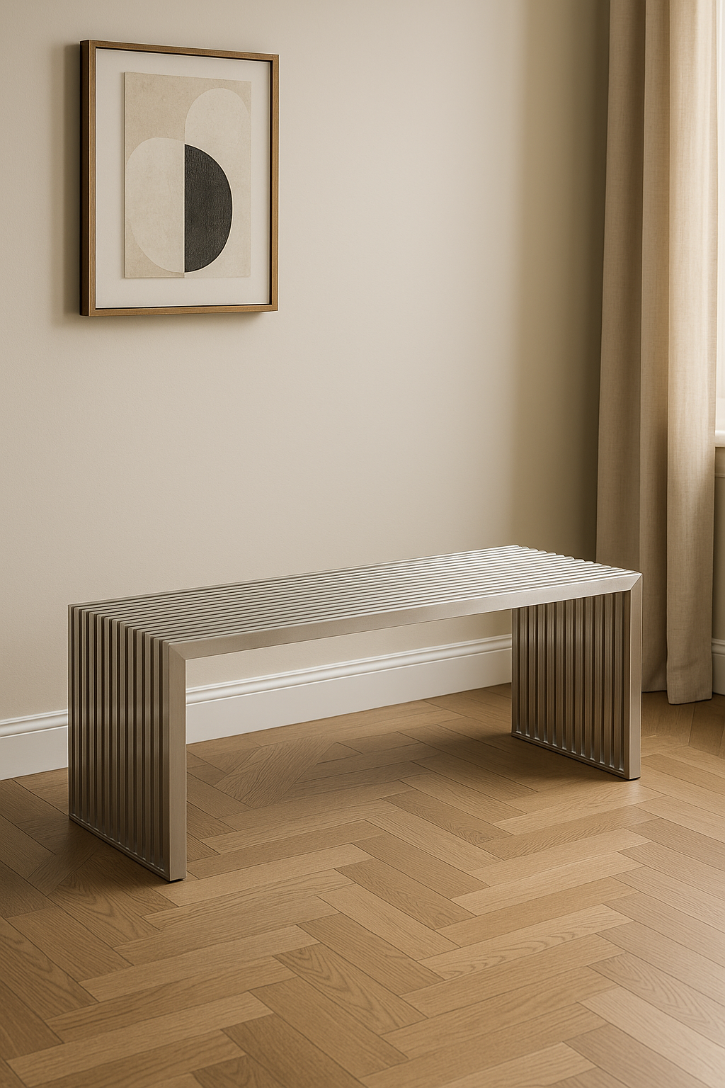 Gridiron Stainless Steel Bench (brushed)
